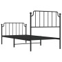 Estructura de cama con cabecero y estribo metal negro 90x200 cm de , Camas y somieres - Ref: Foro24-373898, Precio: 73,80 €, ...