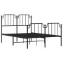 Estructura de cama con cabecero y estribo metal negro 120x190cm de , Camas y somieres - Ref: Foro24-373902, Precio: 100,79 €,...