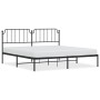 Estructura de cama con cabecero metal negro 193x203 cm de , Camas y somieres - Ref: Foro24-373893, Precio: 101,28 €, Descuent...