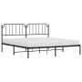 Estructura de cama con cabecero metal negro 193x203 cm de , Camas y somieres - Ref: Foro24-373893, Precio: 101,28 €, Descuent...