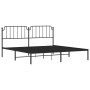 Estructura de cama con cabecero metal negro 193x203 cm de , Camas y somieres - Ref: Foro24-373893, Precio: 101,28 €, Descuent...