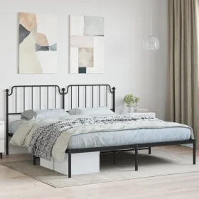 Bettgestell mit schwarzem Metallkopfteil 180x200 cm von , Betten und Lattenroste - Ref: Foro24-373891, Preis: 101,24 €, Rabat...