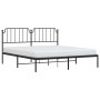 Estructura de cama con cabecero metal negro 180x200 cm de , Camas y somieres - Ref: Foro24-373891, Precio: 106,59 €, Descuent...