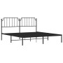 Estructura de cama con cabecero metal negro 180x200 cm de , Camas y somieres - Ref: Foro24-373891, Precio: 106,59 €, Descuent...