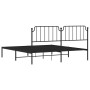 Estructura de cama con cabecero metal negro 180x200 cm de , Camas y somieres - Ref: Foro24-373891, Precio: 106,59 €, Descuent...