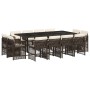 Set muebles de jardín 13 pzas y cojines ratán sintético marrón en Conjuntos de jardín | Comprar online en Foru.es