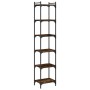 Librería 6 estantes madera ingeniería roble ahumado 40x30x188cm de , Librerías y estanterías - Ref: Foro24-837644, Precio: 61...