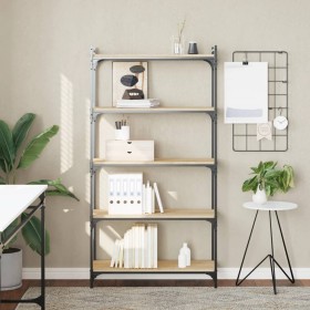 Librería 5 estantes madera ingeniería roble Sonoma 80x30x154 cm de , Librerías y estanterías - Ref: Foro24-837678, Precio: 68...
