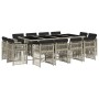 Set comedor jardín y cojines 13 pzas ratán sintético gris claro en Conjuntos de jardín | Comprar online en Foru.es