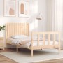 Estructura de cama con cabecero madera maciza 100x200 cm de , Camas y somieres - Ref: Foro24-3192936, Precio: 133,32 €, Descu...
