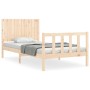 Estructura de cama con cabecero madera maciza 100x200 cm de , Camas y somieres - Ref: Foro24-3192936, Precio: 133,32 €, Descu...