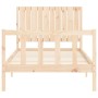 Estructura de cama con cabecero madera maciza 100x200 cm de , Camas y somieres - Ref: Foro24-3192936, Precio: 133,32 €, Descu...