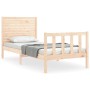Estructura de cama individual con cabecero madera maciza de , Camas y somieres - Ref: Foro24-3193166, Precio: 101,95 €, Descu...