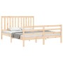Estructura de cama de matrimonio con cabecero madera maciza de , Camas y somieres - Ref: Foro24-3194251, Precio: 154,36 €, De...