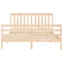 Estructura de cama de matrimonio con cabecero madera maciza de , Camas y somieres - Ref: Foro24-3194251, Precio: 154,36 €, De...