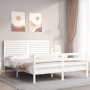 Estructura de cama con cabecero madera maciza blanco 160x200 cm de , Camas y somieres - Ref: Foro24-3195037, Precio: 177,34 €...