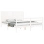 Estructura de cama con cabecero madera maciza blanco 160x200 cm de , Camas y somieres - Ref: Foro24-3195037, Precio: 177,34 €...