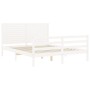 Estructura de cama con cabecero madera maciza blanco 160x200 cm de , Camas y somieres - Ref: Foro24-3195037, Precio: 177,34 €...