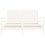 Estructura de cama con cabecero madera maciza blanco 160x200 cm de , Camas y somieres - Ref: Foro24-3195037, Precio: 177,34 €...