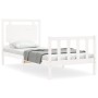Estructura de cama con cabecero madera maciza blanco 100x200 cm de , Camas y somieres - Ref: Foro24-3192157, Precio: 148,30 €...
