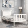 Estructura de cama con cabecero madera maciza blanco 100x200 cm de , Camas y somieres - Ref: Foro24-3192157, Precio: 148,30 €...