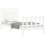 Estructura de cama con cabecero madera maciza blanco 100x200 cm de , Camas y somieres - Ref: Foro24-3192157, Precio: 148,30 €...