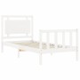 Estructura de cama con cabecero madera maciza blanco 100x200 cm de , Camas y somieres - Ref: Foro24-3192157, Precio: 148,30 €...