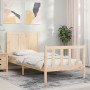 Estructura de cama individual con cabecero madera maciza de , Camas y somieres - Ref: Foro24-3192581, Precio: 106,26 €, Descu...