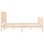 Estructura de cama de matrimonio con cabecero madera maciza de , Camas y somieres - Ref: Foro24-3192626, Precio: 178,83 €, De...