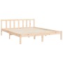Estructura de cama de matrimonio con cabecero madera maciza de , Camas y somieres - Ref: Foro24-3192626, Precio: 178,83 €, De...