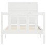 Estructura de cama con cabecero madera maciza blanco 100x200 cm de , Camas y somieres - Ref: Foro24-3192742, Precio: 144,87 €...