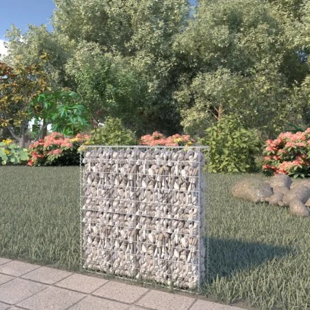 Muro de gaviones con cubiertas acero galvanizado 80x20x100 cm de vidaXL, Paneles de vallas - Ref: Foro24-143577, Precio: 47,4...