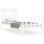 Estructura de cama con cabecero madera maciza blanco 100x200 cm de , Camas y somieres - Ref: Foro24-3193262, Precio: 122,13 €...
