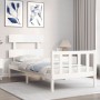 Estructura de cama con cabecero madera maciza blanco 100x200 cm de , Camas y somieres - Ref: Foro24-3193262, Precio: 122,13 €...