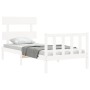 Estructura de cama con cabecero madera maciza blanco 100x200 cm de , Camas y somieres - Ref: Foro24-3193262, Precio: 122,13 €...