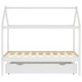 Estructura de cama infantil cajón madera pino blanco 80x160 cm de vidaXL, Cunas y camas para niños - Ref: Foro24-322140, Prec...