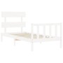 Estructura de cama con cabecero madera maciza blanco 100x200 cm de , Camas y somieres - Ref: Foro24-3193262, Precio: 122,13 €...