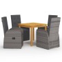 Juego de comedor para jardín 5 piezas gris de , Conjuntos de jardín - Ref: Foro24-3067720, Precio: 879,79 €, Descuento: %