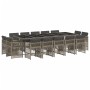 Set comedor de jardín con cojines 15 pzas ratán sintético gris en Conjuntos de jardín | Comprar online en Foru.es