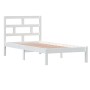 Estructura de cama individual de madera maciza blanco 90x190 cm de , Camas y somieres - Ref: Foro24-3101184, Precio: 94,14 €,...