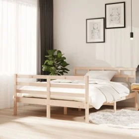 Estructura de cama de madera maciza de pino 140x190 cm de , Camas y somieres - Ref: Foro24-3101263, Precio: 125,82 €, Descuen...