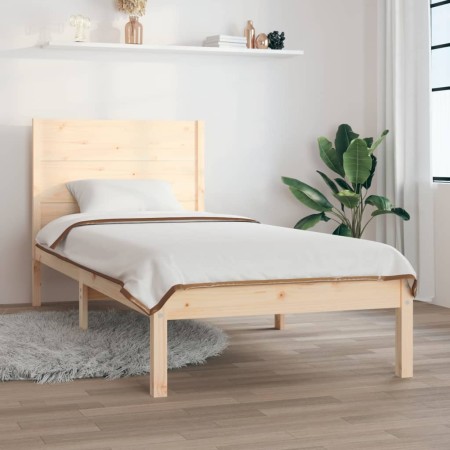Estructura de cama madera maciza 90x190 cm de , Camas y somieres - Ref: Foro24-3104118, Precio: 90,02 €, Descuento: %