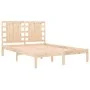 Solid wood double bed frame 135x190 cm by , Beds and slatted bases - Ref: Foro24-3104193, Price: 135,64 €, Discount: %