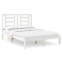 Estructura de cama doble pequeña madera maciza blanca 120x190cm de , Camas y somieres - Ref: Foro24-3104319, Precio: 122,52 €...