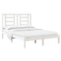 Estructura de cama doble pequeña madera maciza blanca 120x190cm de , Camas y somieres - Ref: Foro24-3104319, Precio: 122,52 €...