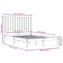 Estructura de cama doble pequeña madera maciza blanca 120x190cm de , Camas y somieres - Ref: Foro24-3104384, Precio: 126,98 €...