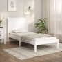 Estructura de cama madera maciza de pino blanco 75x190 cm de , Camas y somieres - Ref: Foro24-3105691, Precio: 114,05 €, Desc...