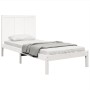 Estructura de cama madera maciza de pino blanco 75x190 cm de , Camas y somieres - Ref: Foro24-3105691, Precio: 114,05 €, Desc...