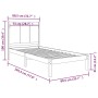 Estructura de cama madera maciza de pino blanco 75x190 cm de , Camas y somieres - Ref: Foro24-3105691, Precio: 114,05 €, Desc...