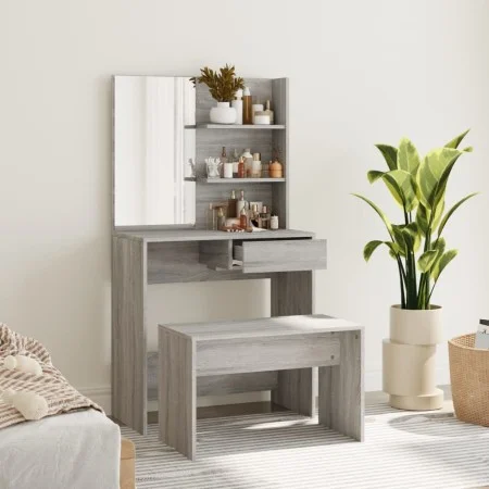 Juego de tocador color gris Sonoma 74,5x40x141 cm de , Tocadores para dormitorios - Ref: Foro24-3114145, Precio: 91,95 €, Des...